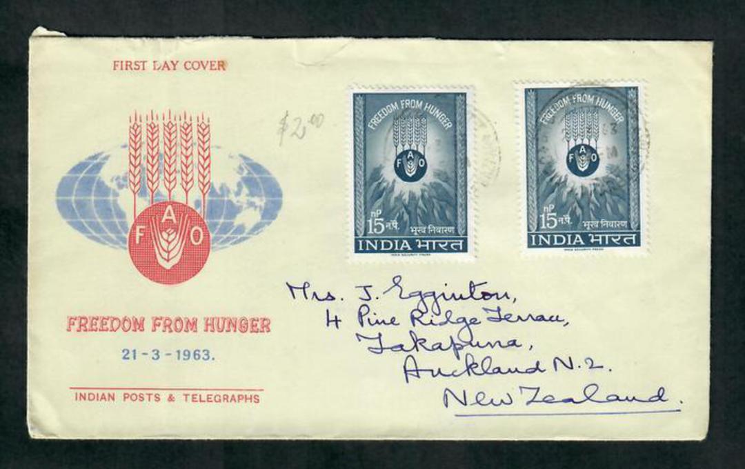 INDIA 1963 Freedom from Hunger on first day cover. - 31689 - FDC image 0
