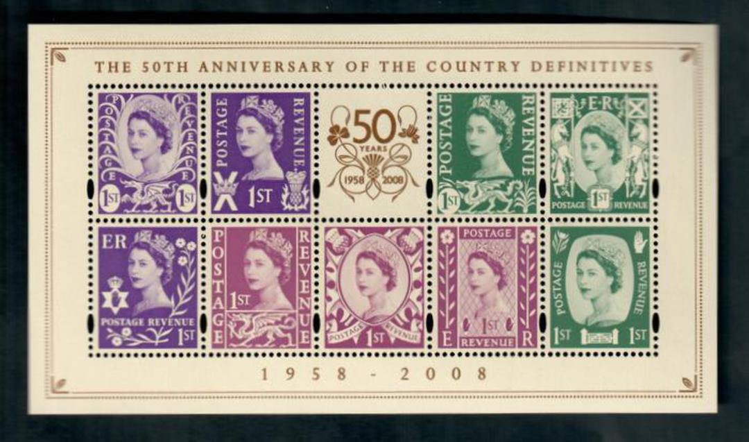 GREAT BRITAIN 2008 50th Anniversary of the Issue of the Regional Definitives. Miniature sheet. - 52150 - UHM image 0