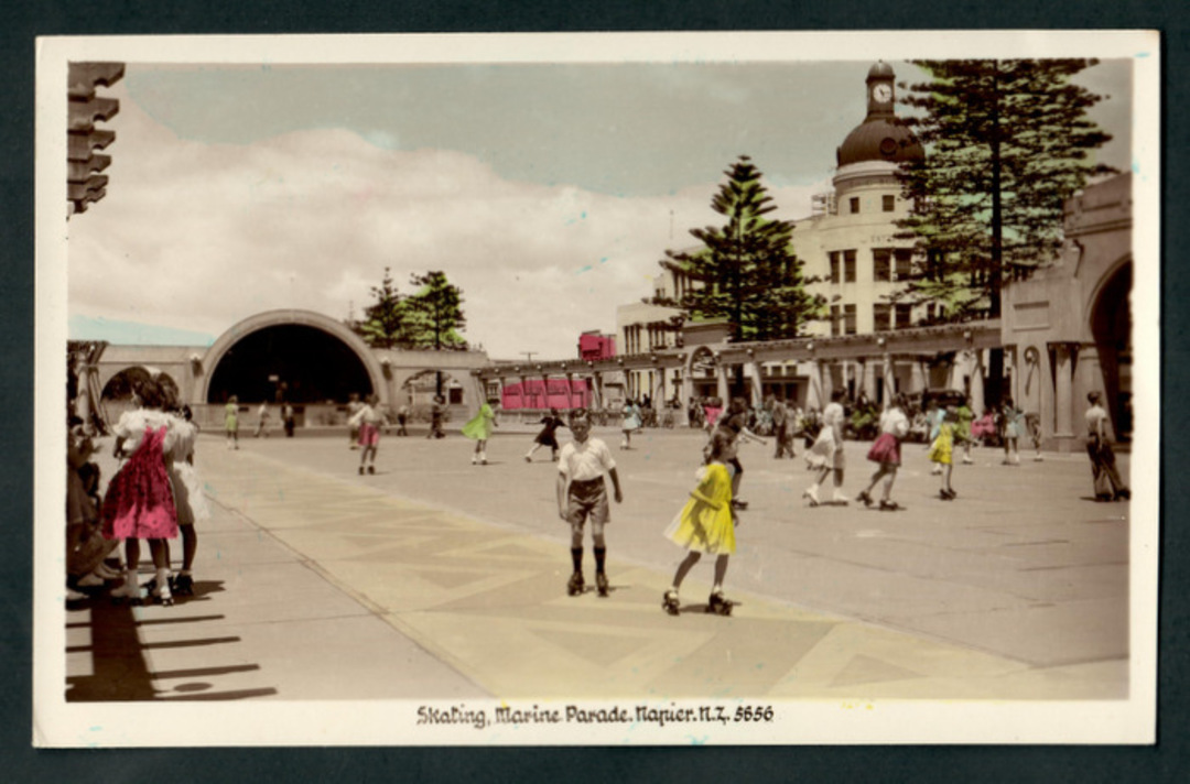 Tinted Postcard by  A B Hurst & Son of the Skating Rink Napier. Superb card. - 48050 - Postcard image 0