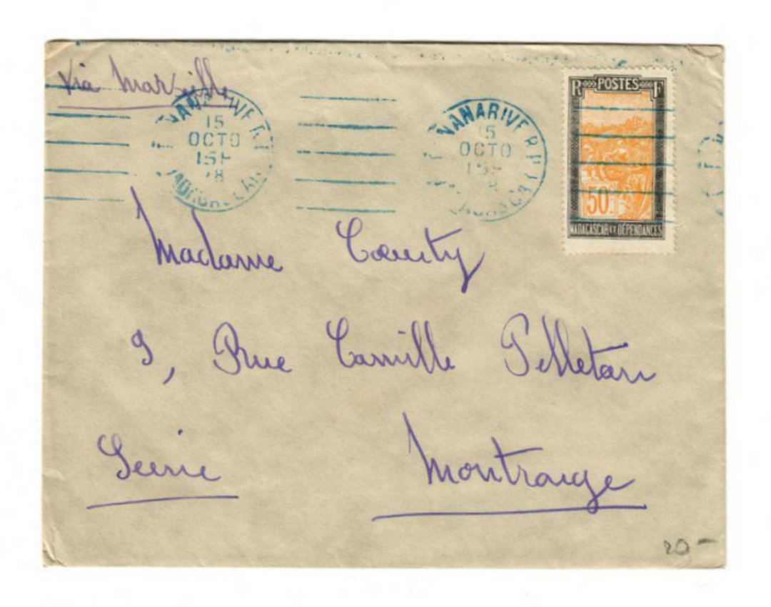 MADAGASCAR 1928 Letter from Tananarive to Seine France via Marseille. - 37692 - PostalHist image 0