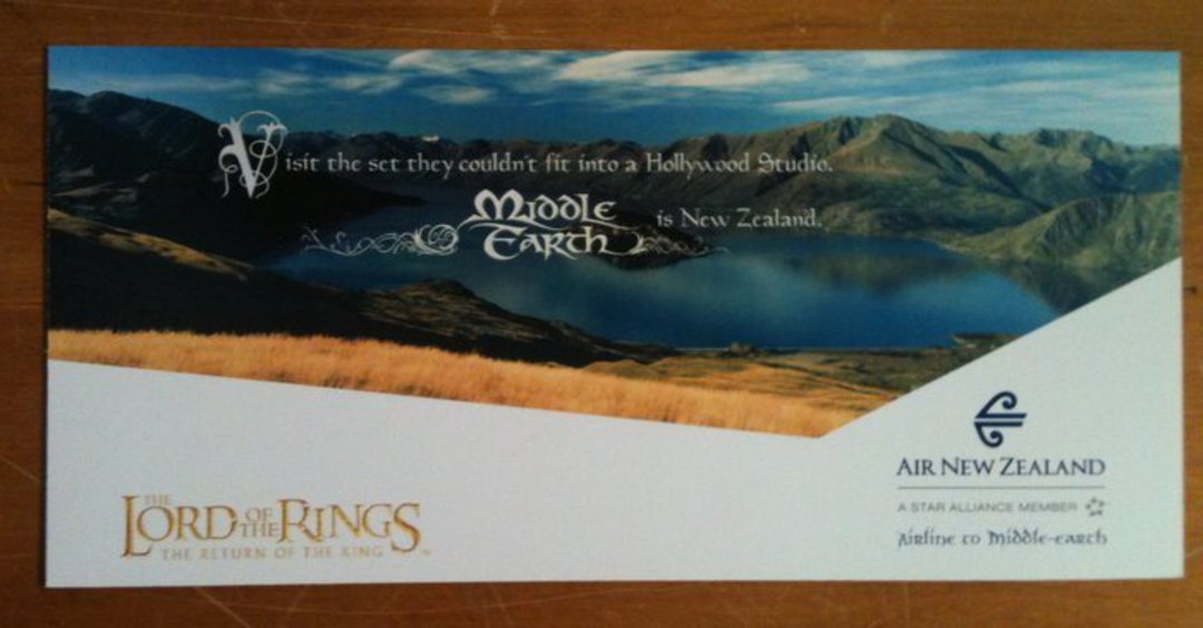 Modern Coloured Postcards  of Air New Zealand , airline to Middle Earth. Set of 5. - 130104 - Postcard image 1