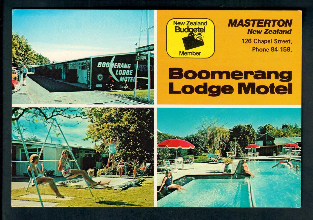 Modern Coloured Advertising Postcard of Boomerang Lodge Masterton. - 447851 - Postcard image 0