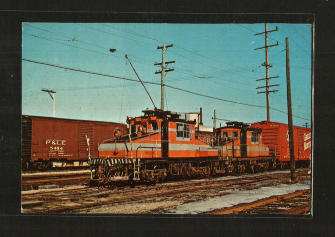 USA 1959 Coloured postcard of Chicago Aurora and Elgin Locomotive 2001 and 2002. - 40568 - Postcard image 0