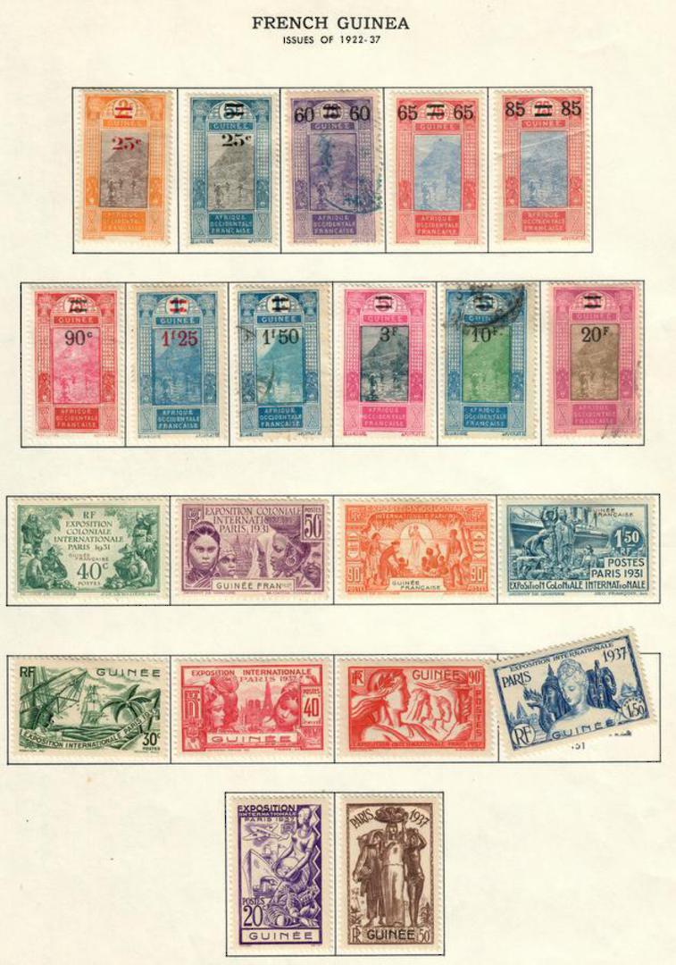 FRENCH GUINEA 1922 Definitive Surcharges. Set of 11. 60c 1fr50 10fr and 20fr are used. - 56006 - Mixed image 0