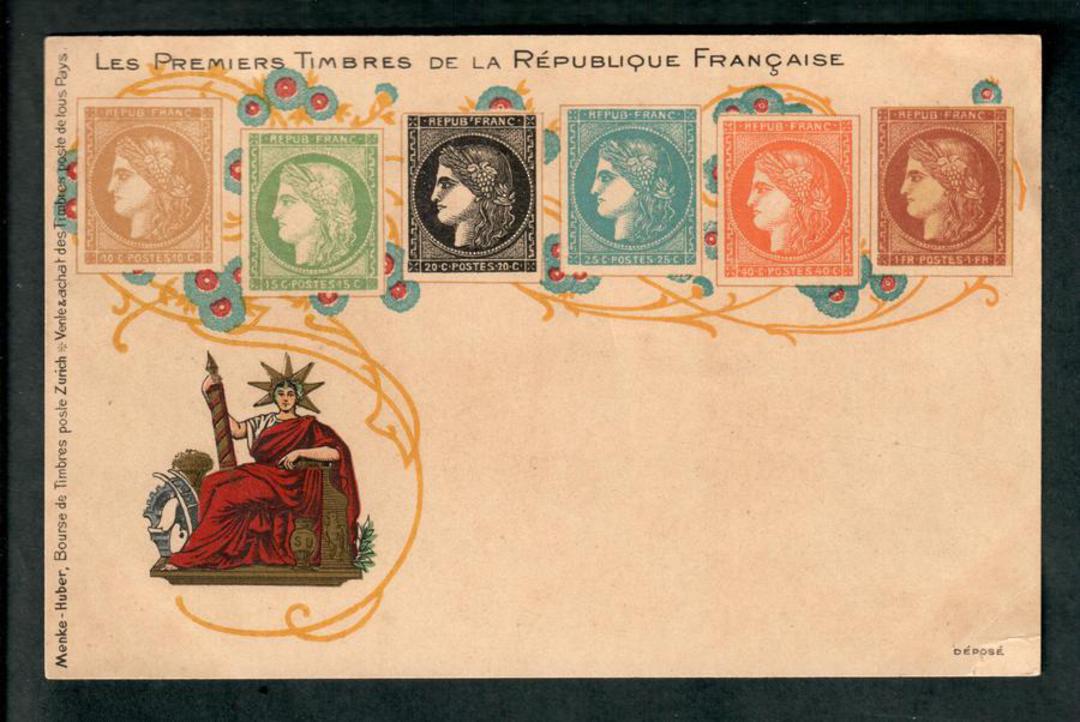 FRANCE Coloured postcard featuring the stamps of France. - 42103 - Postcard image 0