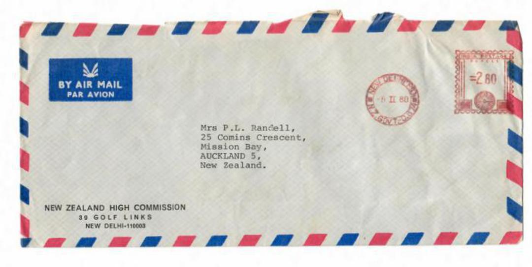 NEW ZEALAND 1980 Airmail Letter from The New Zealand High Commission India to New Zealand. - 130736 - PostalHist image 0