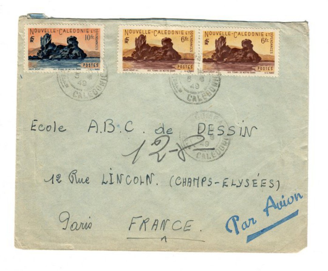 NEW CALEDONIA 1949 Airmail Letter from Noumea to Paris. - 37868 - PostalHist image 0