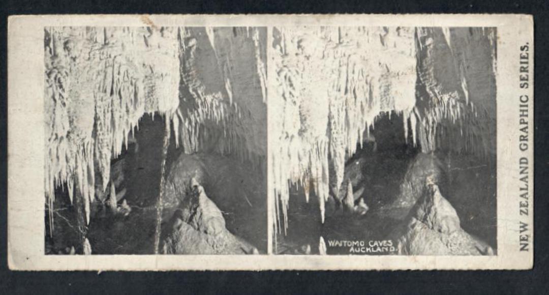 Stereo card New Zealand Graphic series of Waitomo Caves. - 140050 - Postcard image 0