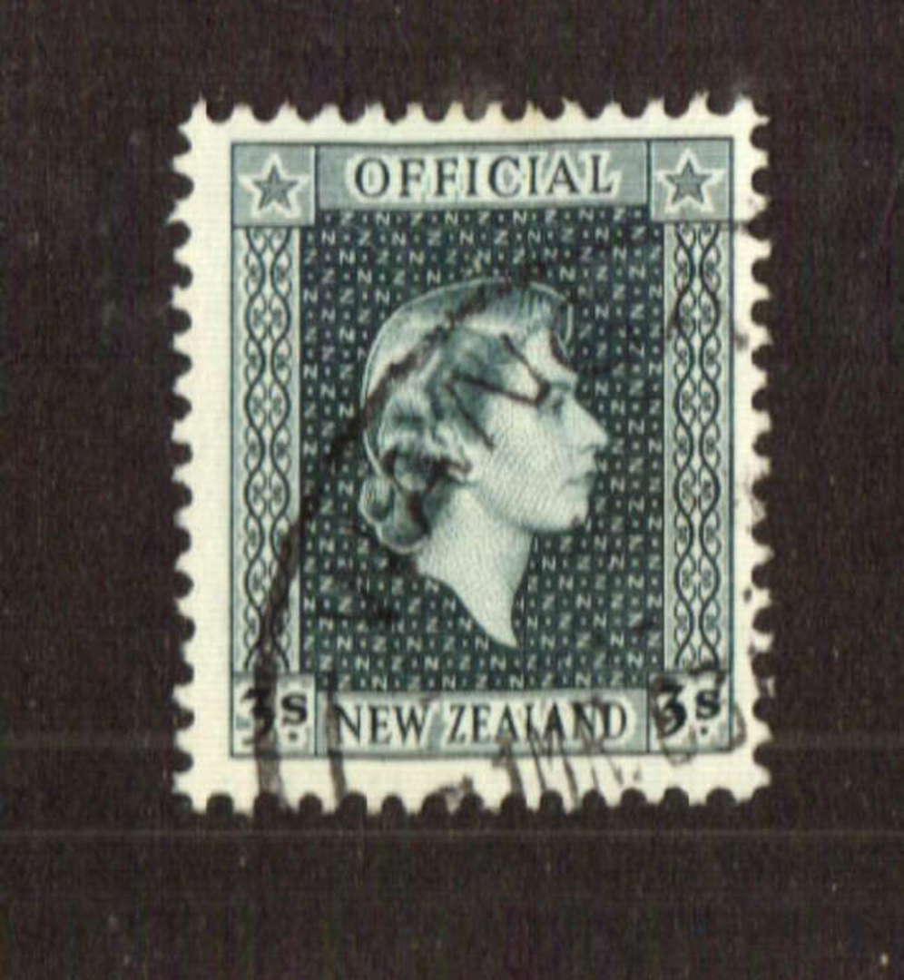 NEW ZEALAND 1963 Elizabeth 2nd Official 3/- Grey. - 71474 - Used image 0
