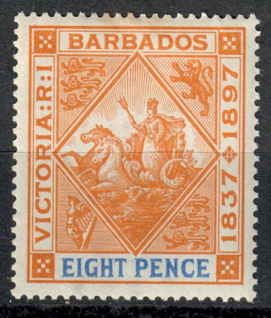 BARBADOS 1897 Diamond Jubilee 8d Orange and Ultramarine. - 8281 - UHM image 0