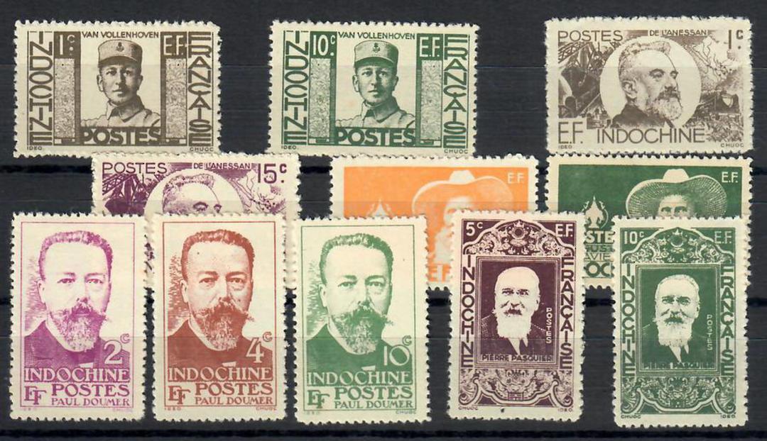 INDO-CHINA 1944 Famous Governors. Set of 11. Issued with no gum. - 22358 - UHM image 0