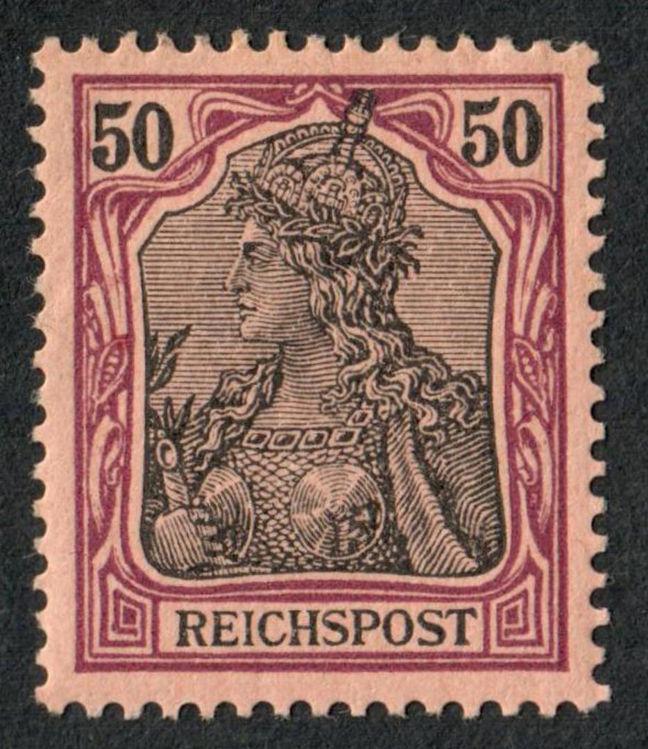 GERMANY 1899 Definitive 50pf Black and Purple on rose. Scott 60. $US 30.00. - 75518 - LHM image 0