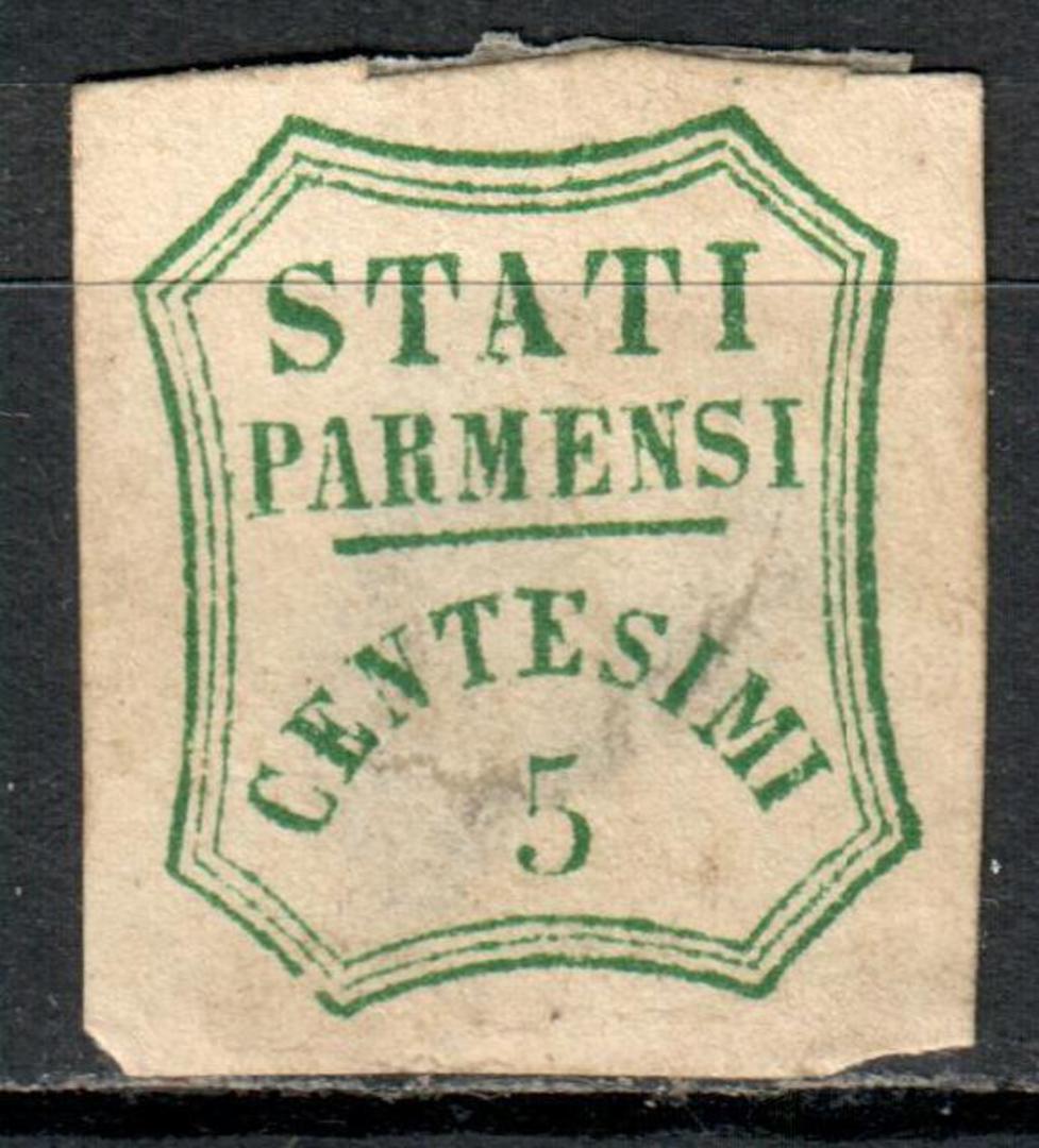PARMA 1859 Definitive 5c Yellow-Green. Thin. - 7812 - Mint image 0
