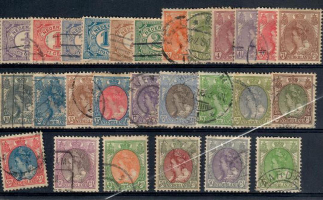 NETHERLANDS 1899 Definitives. Set of 27 on a simplified basis. All appear to be Perf 12½. - 21269 - Used image 0