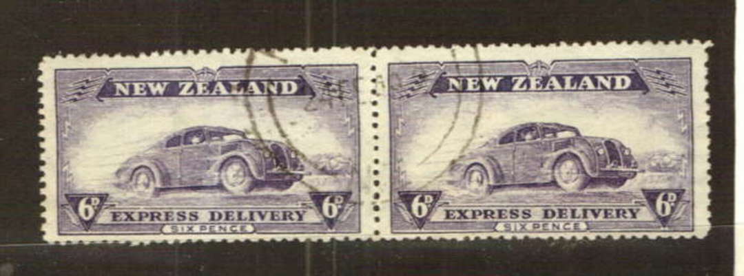 NEW ZEALAND 1939 Express 6d Purple. Fine Pair. - 74789 - VFU image 0