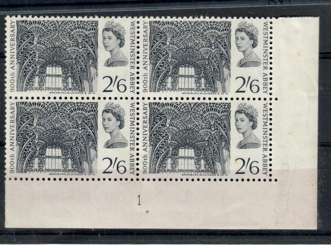 GREAT BRITAIN 1966 Westminster Abbey 2/6. Nice block of 4. - 20809 - UHM image 0