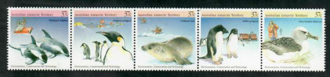 AUSTRALIAN ANTARCTIC TERRITORY 1988 Birds. Strip of 5. - 50949 - UHM image 0