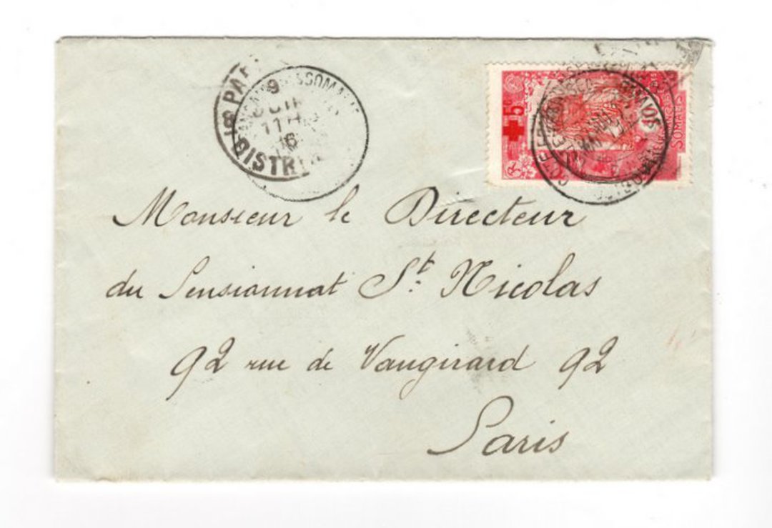 FRENCH SOMALI COAST 1916 Letter to Paris. Wax seal. - 38266 - PostalHist image 0