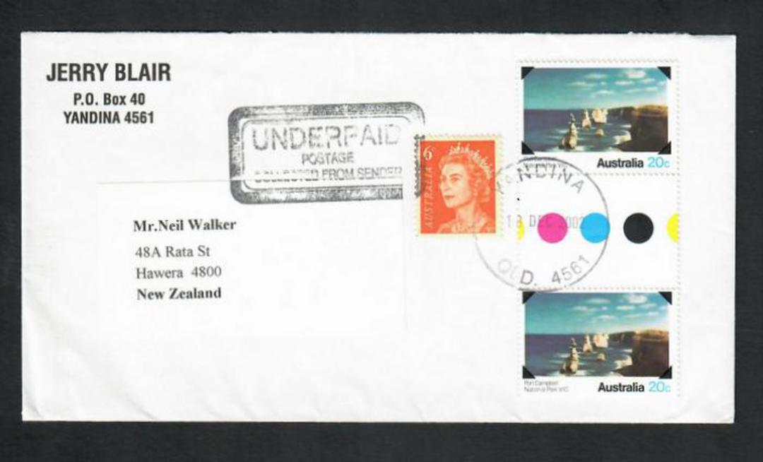 AUSTRALIA 2002 Letter to New Zealand. Cachet Underpaid Postage. - 32219 - PostalHist image 0