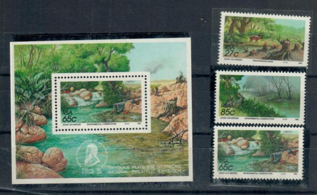 SOUTH AFRICA 1992 Environmental Conservation. Set of 3 plus miniature sheet issued by the Philatelic Foundation. See note in SG. image 0