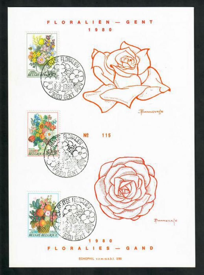 BELGIUM 1980 Ghent Flower Show. Souvenir card. image 0