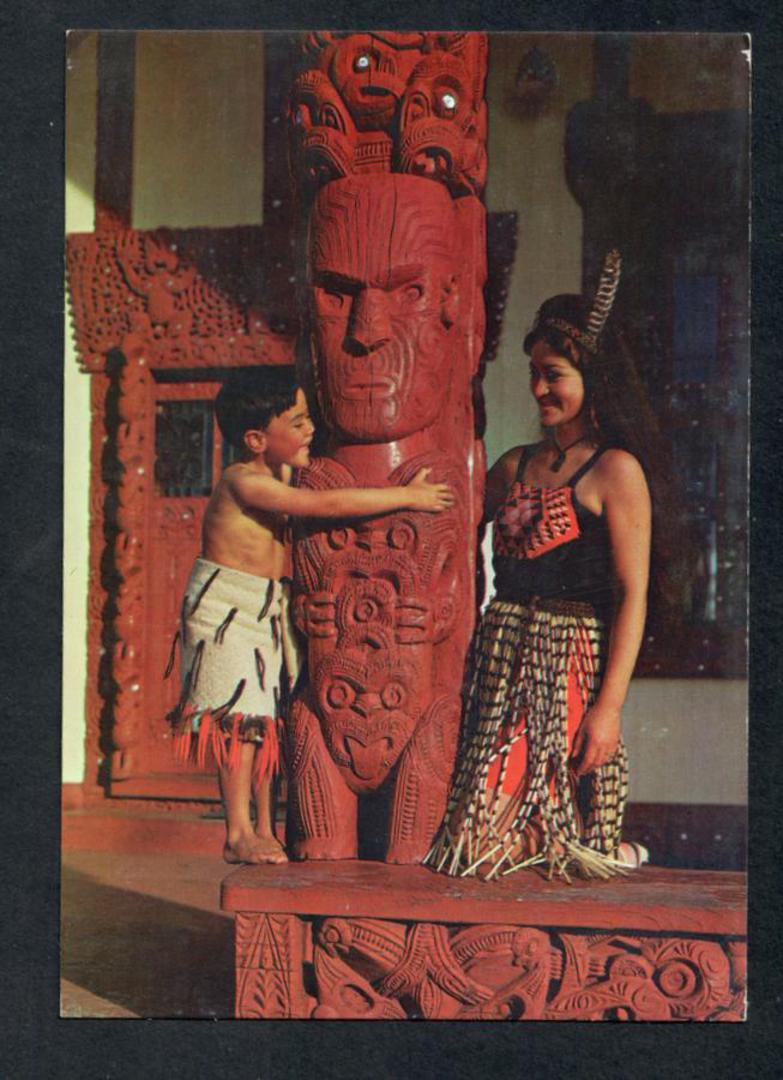 Modern Coloured Postcard by Gladys Goodall of Maori Meeting House Rotorua. - 444431 - Postcard image 0