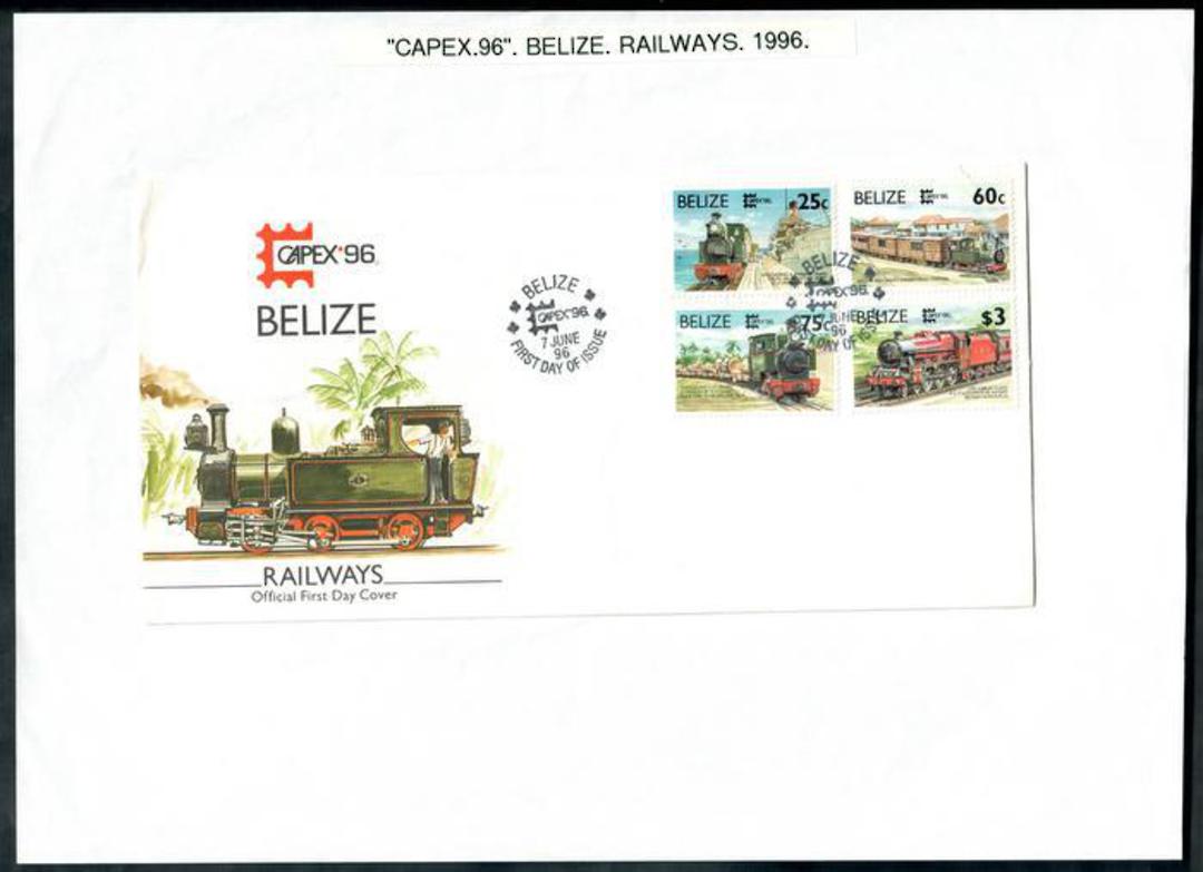 BELIZE 1996 Capex '87 International Stamp Exhibition, Toronto. '96 International Stamp Exhibition. Set of 4 on first day cover. image 0