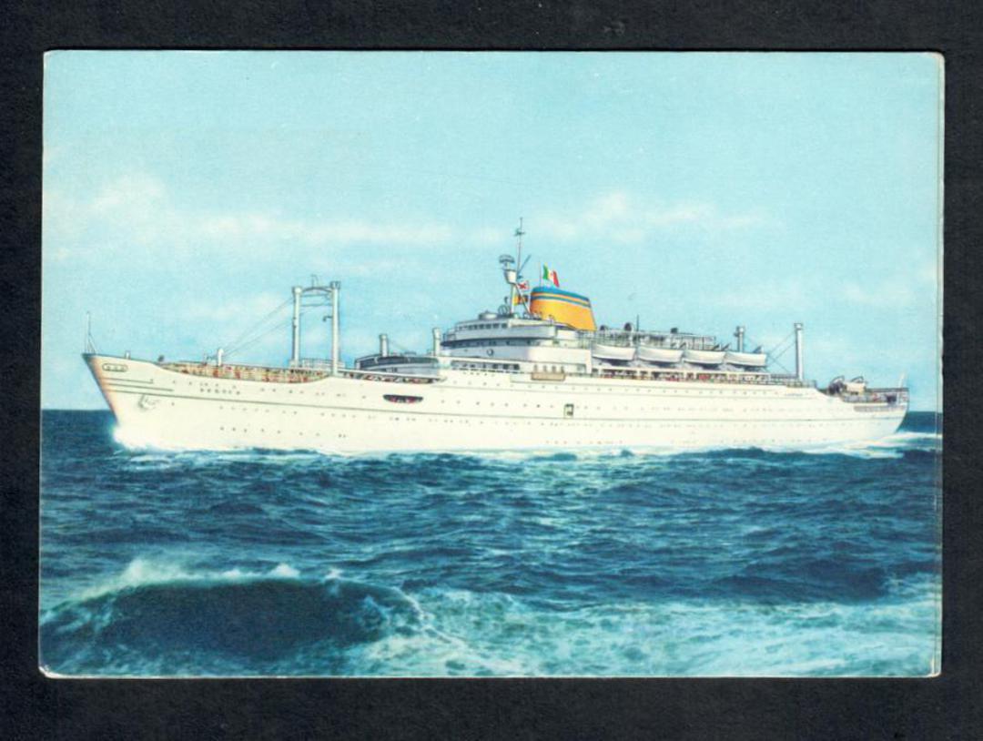 Coloured postcard of LloydTriestino MV Africa. - 40245 - Postcard image 0