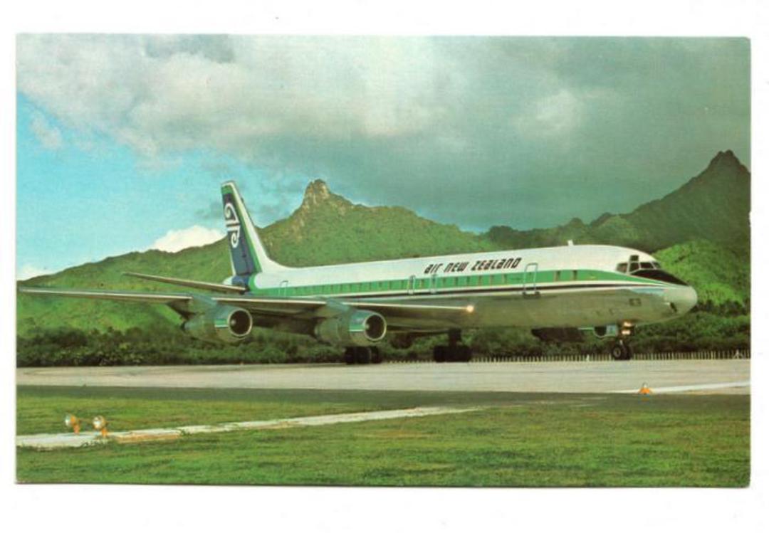 Coloured postcard of Air New Zealand DC-8. - 40882 - Postcard image 0