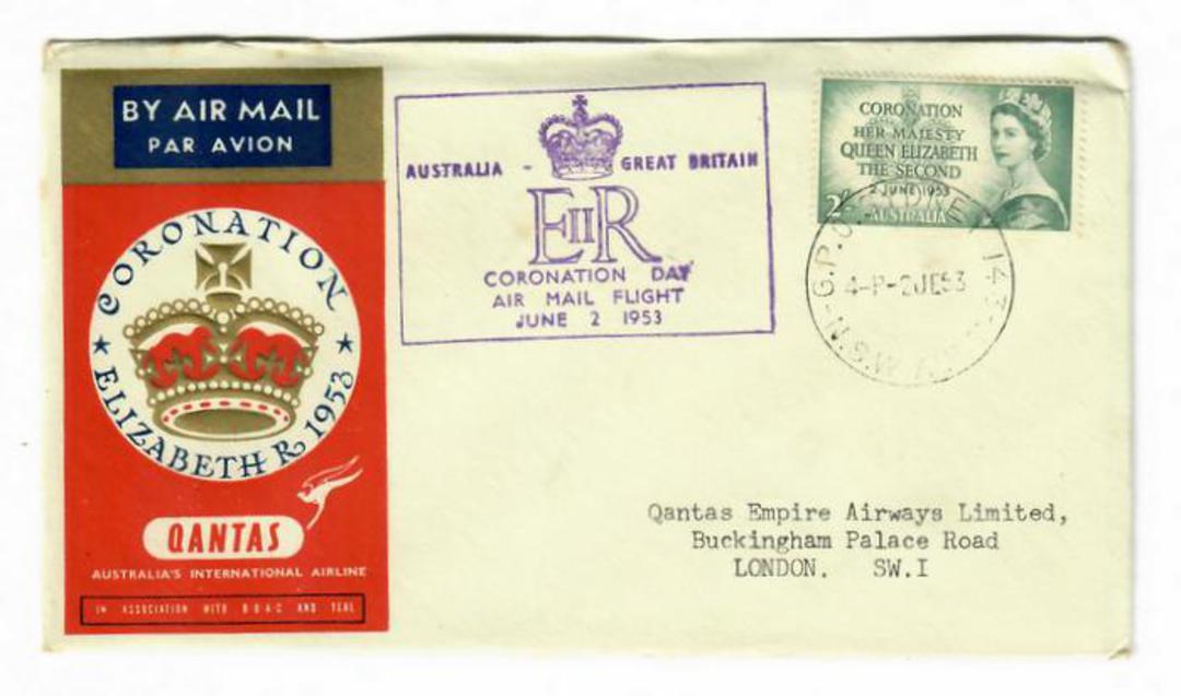 AUSTRALIA 1953 Qantas Coronation Flight Cover from Sydney to London. - 31092 - PostalHist image 0