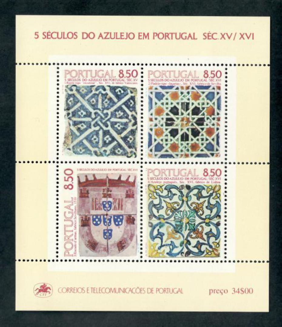 PORTUGAL 1981 Tiles. Miniature sheet. One of each of the first 4 series. - 50543 - UHM image 0