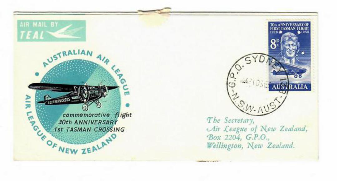NEW ZEALAND 1958 Air League cover to australia and return. - 30810 - PostalHist image 0