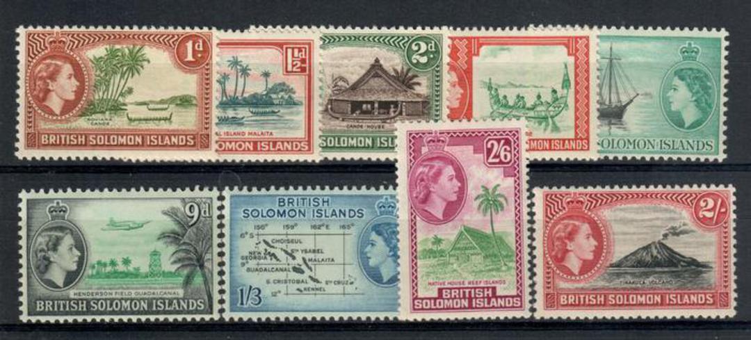 SOLOMON ISLANDS 1963 Elizabeth 2nd Definitives. Set of 9. Block watermark. - 20338 - UHM image 0