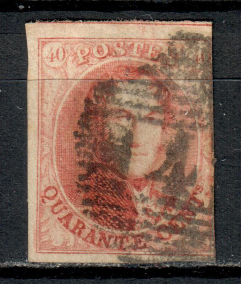 BELGIUM 1861 Definitive 40c Red. Cancel 14. 3 ecellent margins and the 4th intact.. - 7331 - Used image 0