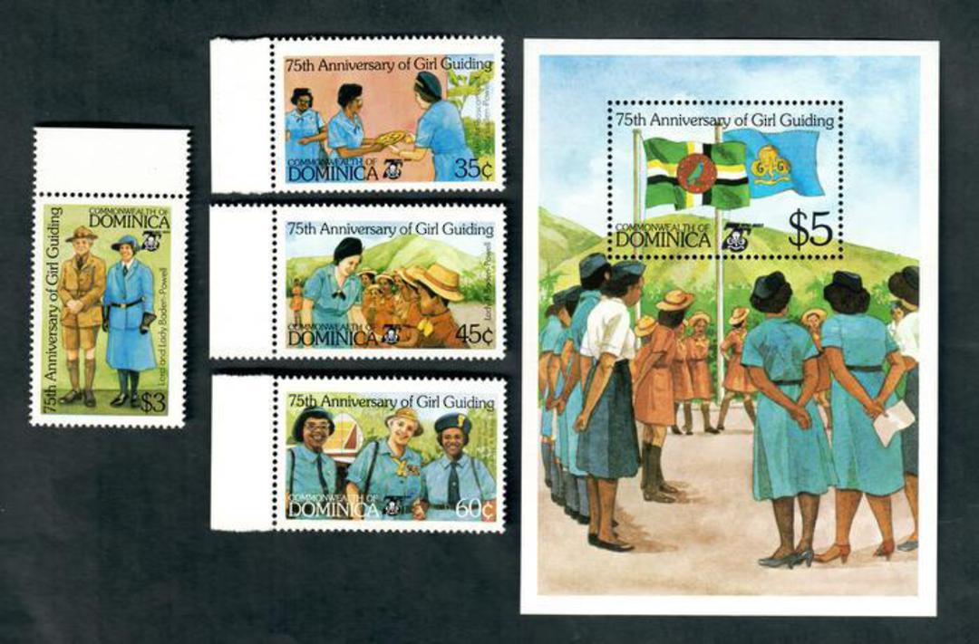DOMINICA 1985 75th Anniversary of the Girl Guide Movement. Set of 4 ans miniature sheet. - 50322 - UHM image 0