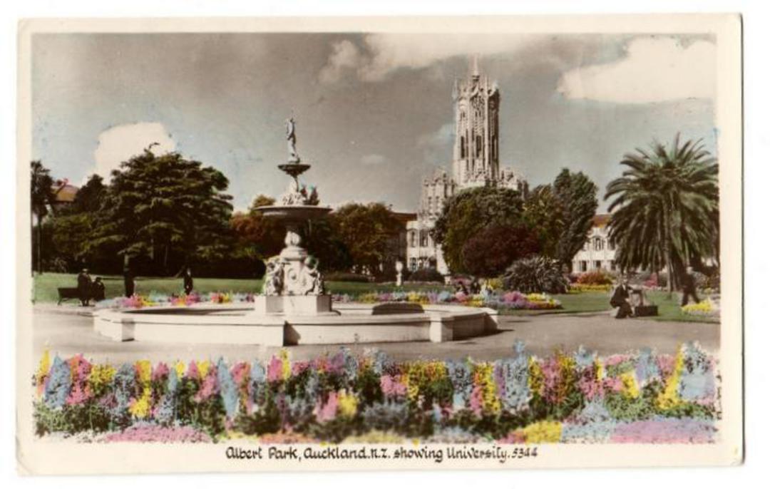Tinted Real Photograph of Albert Park Auckland. - 45527 - Postcard image 0