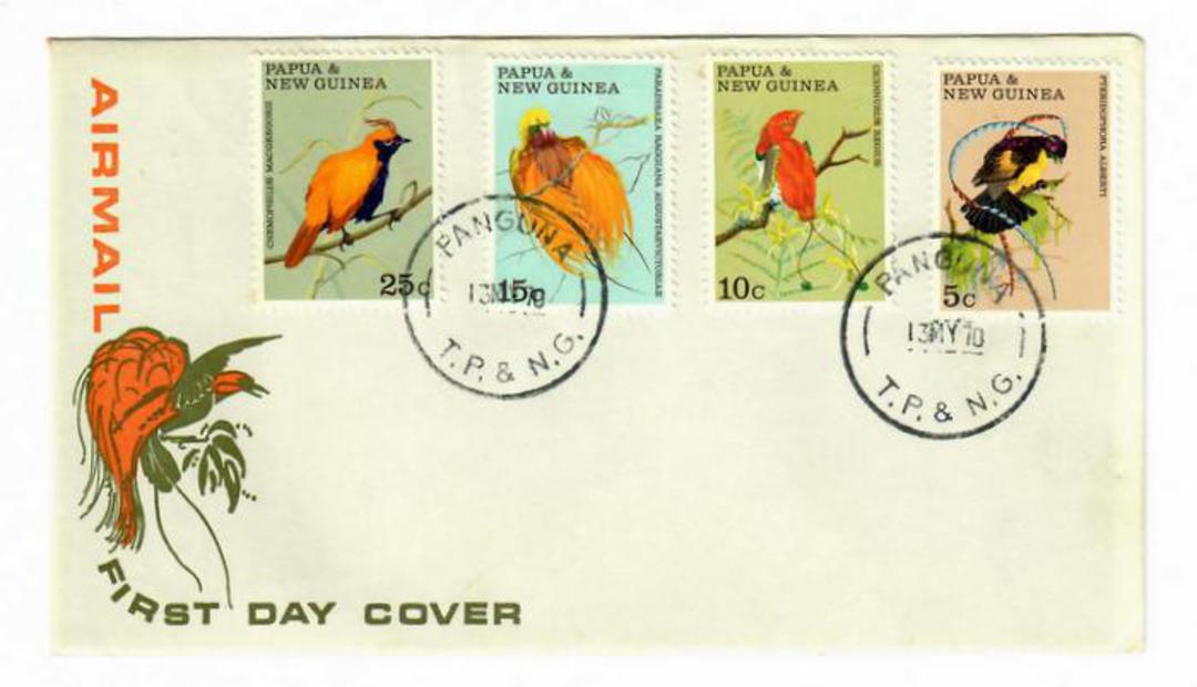 PAPUA NEW GUINEA 1970 Fauna Conservation. Birds of Paradise. Set of 4 on first day cover. - 32185 - FDC image 0