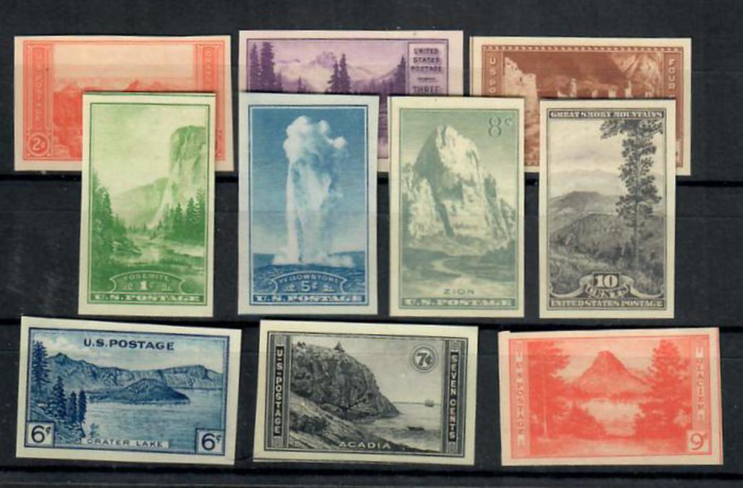 USA 1935 National Parks. Set of 10. Imperf. - 21533 - LHM image 0