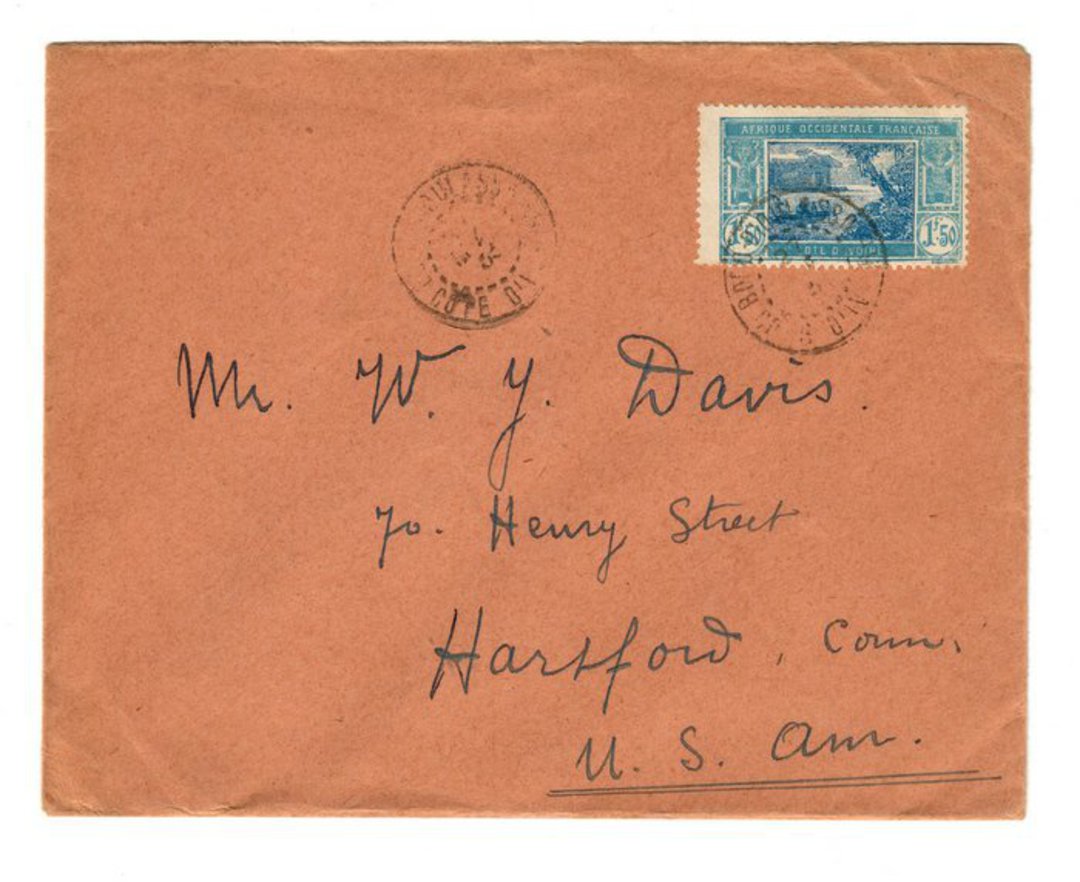 IVORY COAST 1934 Letter to USA. - 37639 - PostalHist image 0