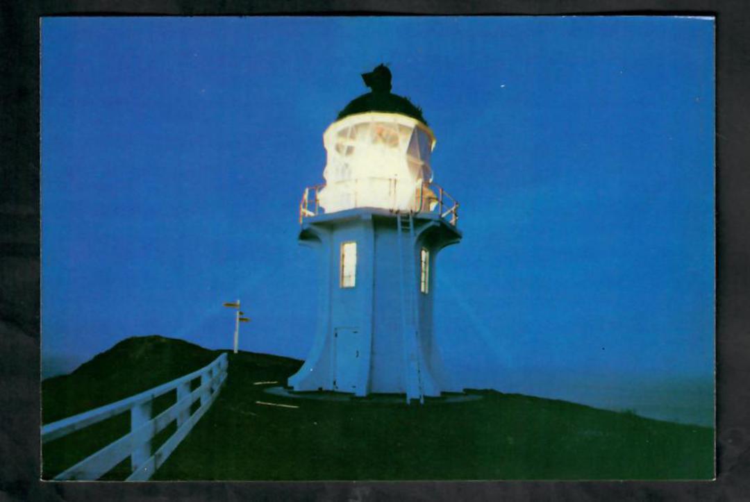 Modern Coloured Postcard by Gladys Goodall of Cape Reinga Lighthouse at night. - 444555 - Postcard image 0