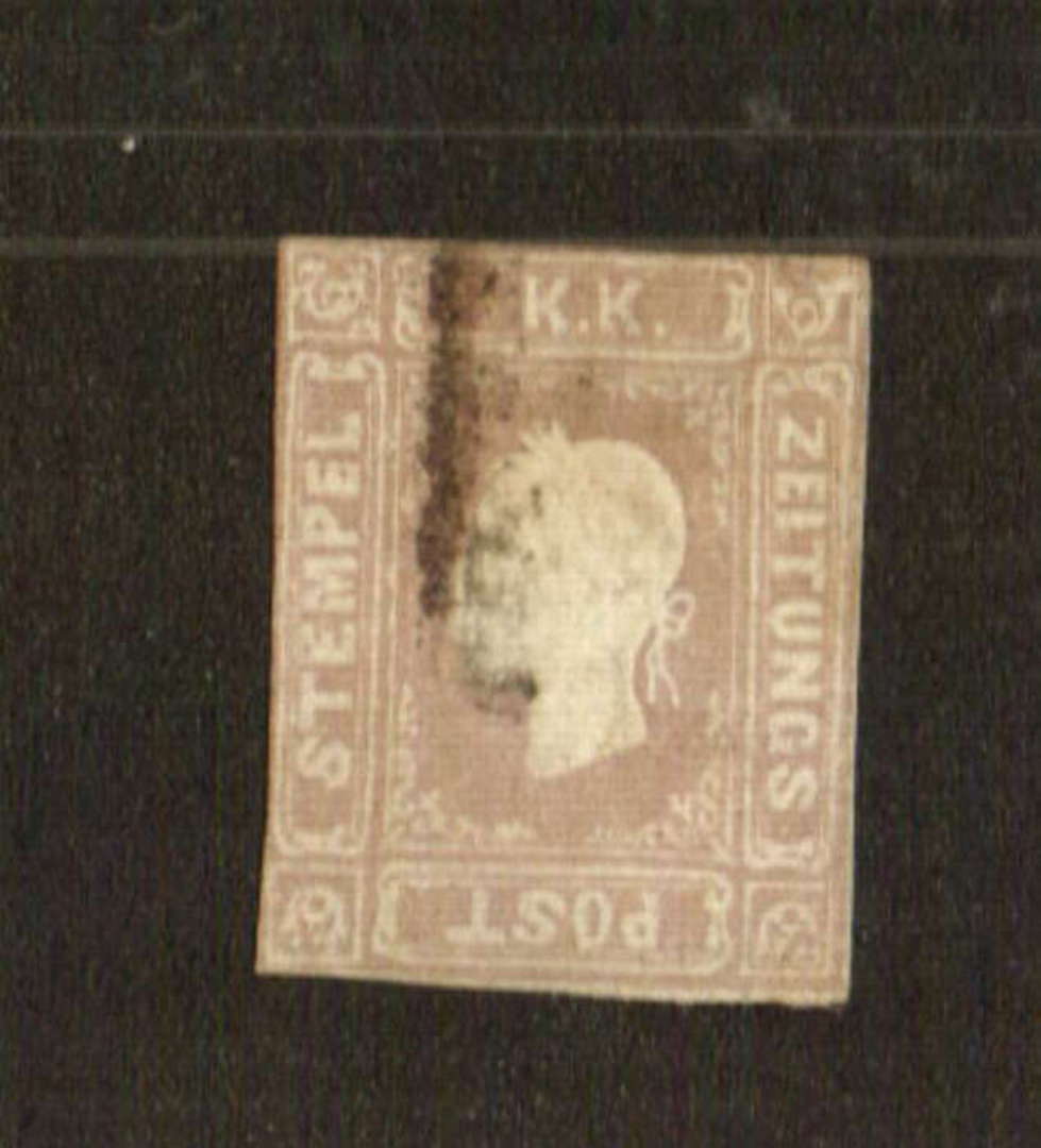 AUSTRIA 1858 Newspaper stamp. Cut close. Priced accordingly. - 71527 - Used image 0