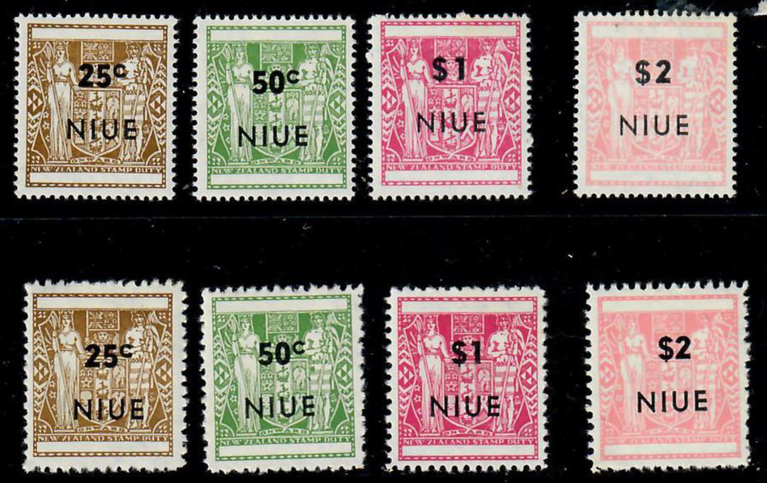 NIUE 1967 Arms Surcharges. Both perfs. Set of 8. - 21999 - UHM image 0