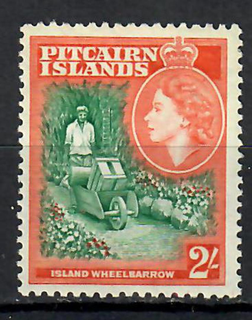PITCAIRN ISLANDS 1957 Elizabeth 2nd Definitive 2/- Green and Red-Orange. - 70813 - Mint image 0