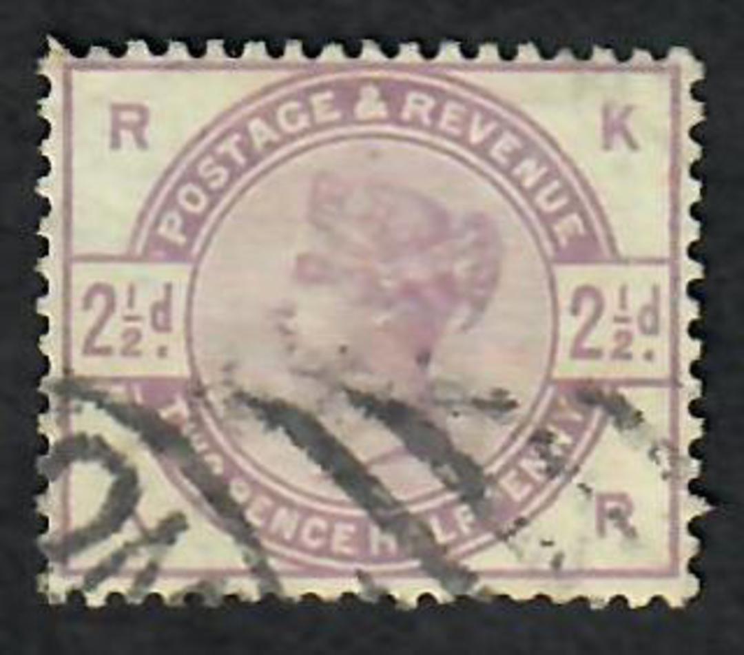 GREAT BRITAIN 1883 2Â½d Lilac. Letters RKKR. Centred north. Bottom row of perfs ever so slightly dull. Postmark below the face. image 0
