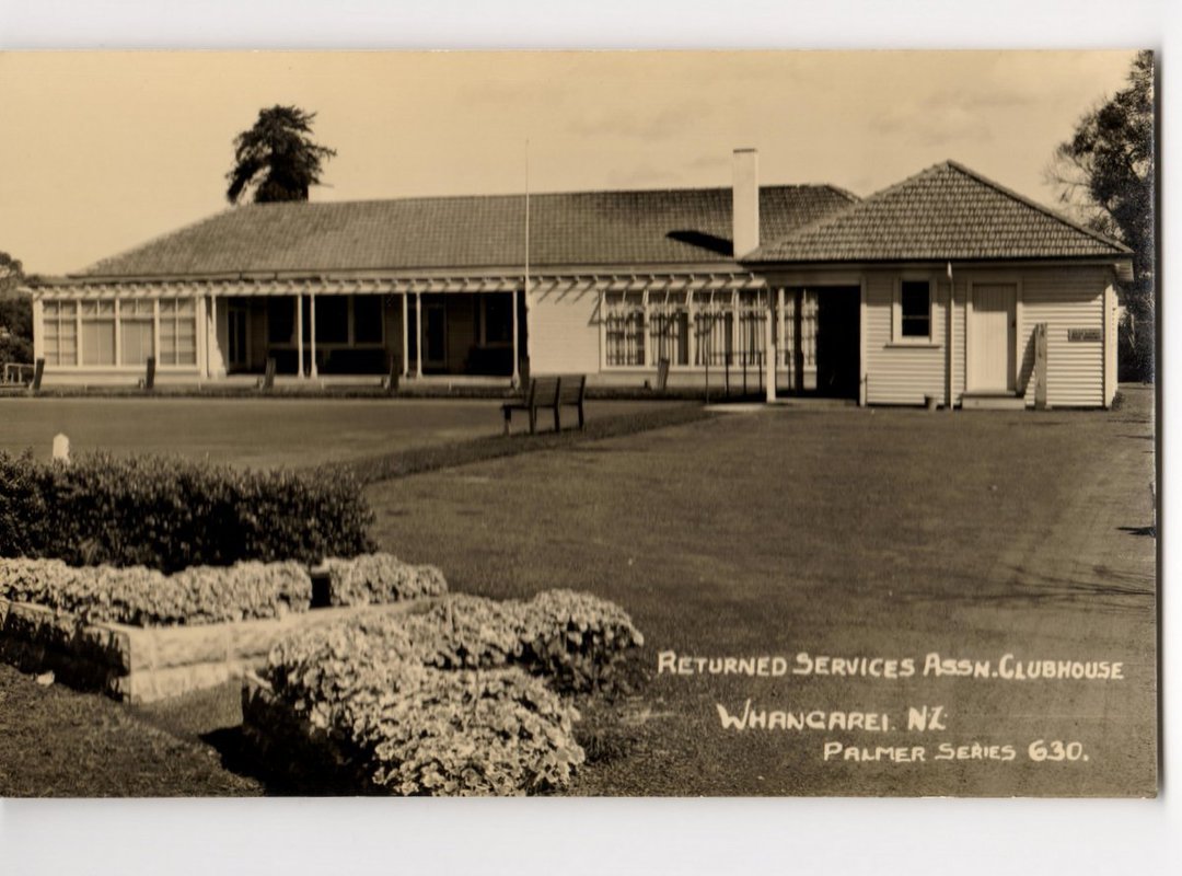 Real Photograph by T G Palmer & Son of Whangarei Reurned Services Assn Clubrooms. - 44847 - Postcard image 0