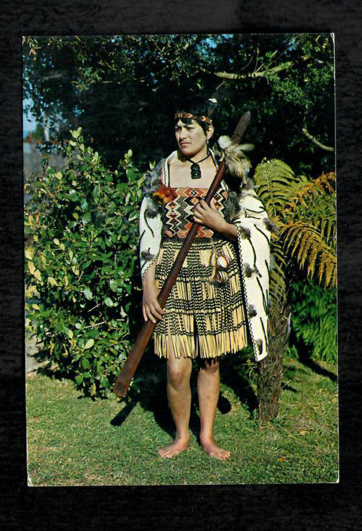 Modern Coloured Postcard by Gladys Goodall of Maori Maid with Taiaha. - 444506 - Postcard image 0