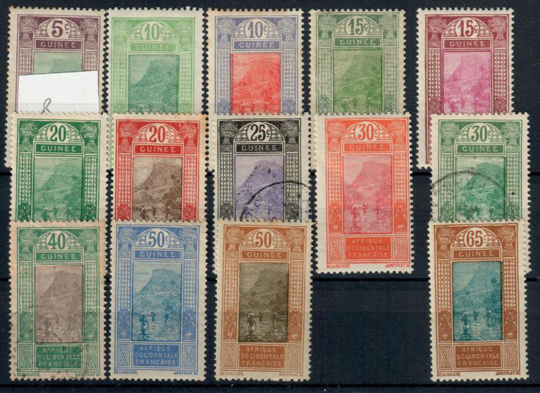 FRENCH GUINEA 1922 Definitives. Set of 25 less 2 values. Some fine used. - 20965 - Mint image 0