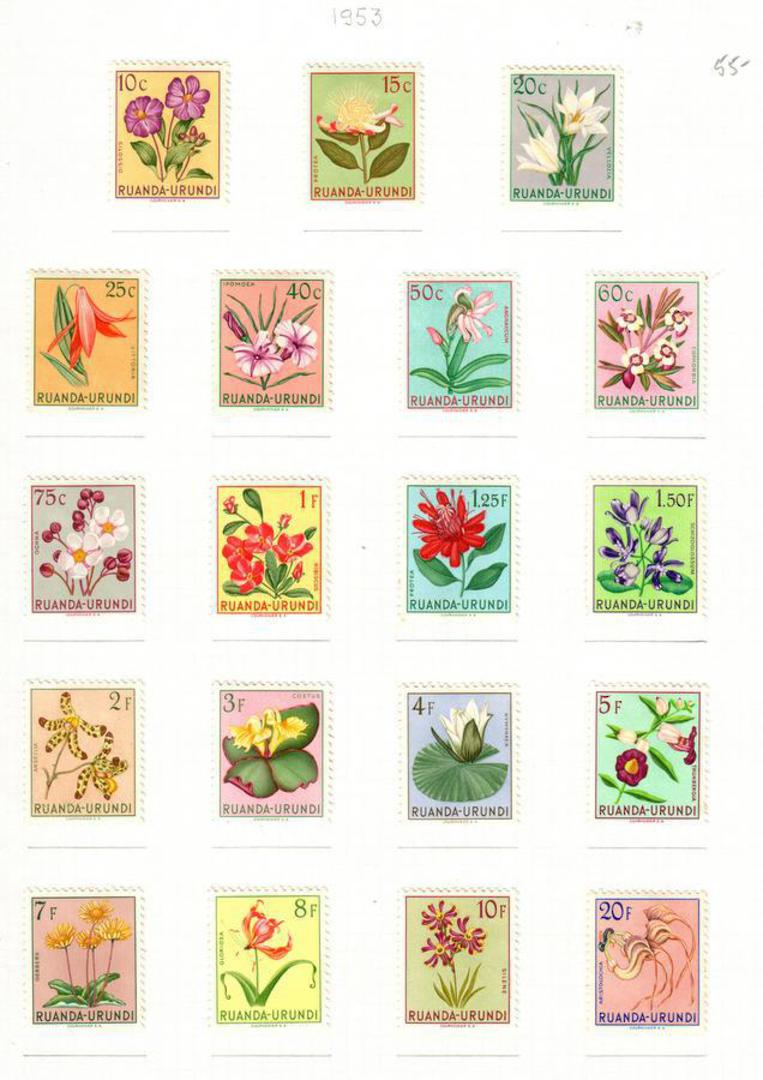 RUANDA URUNDI 1953 Definitives. Set of 19. - 55241 - Mint image 0