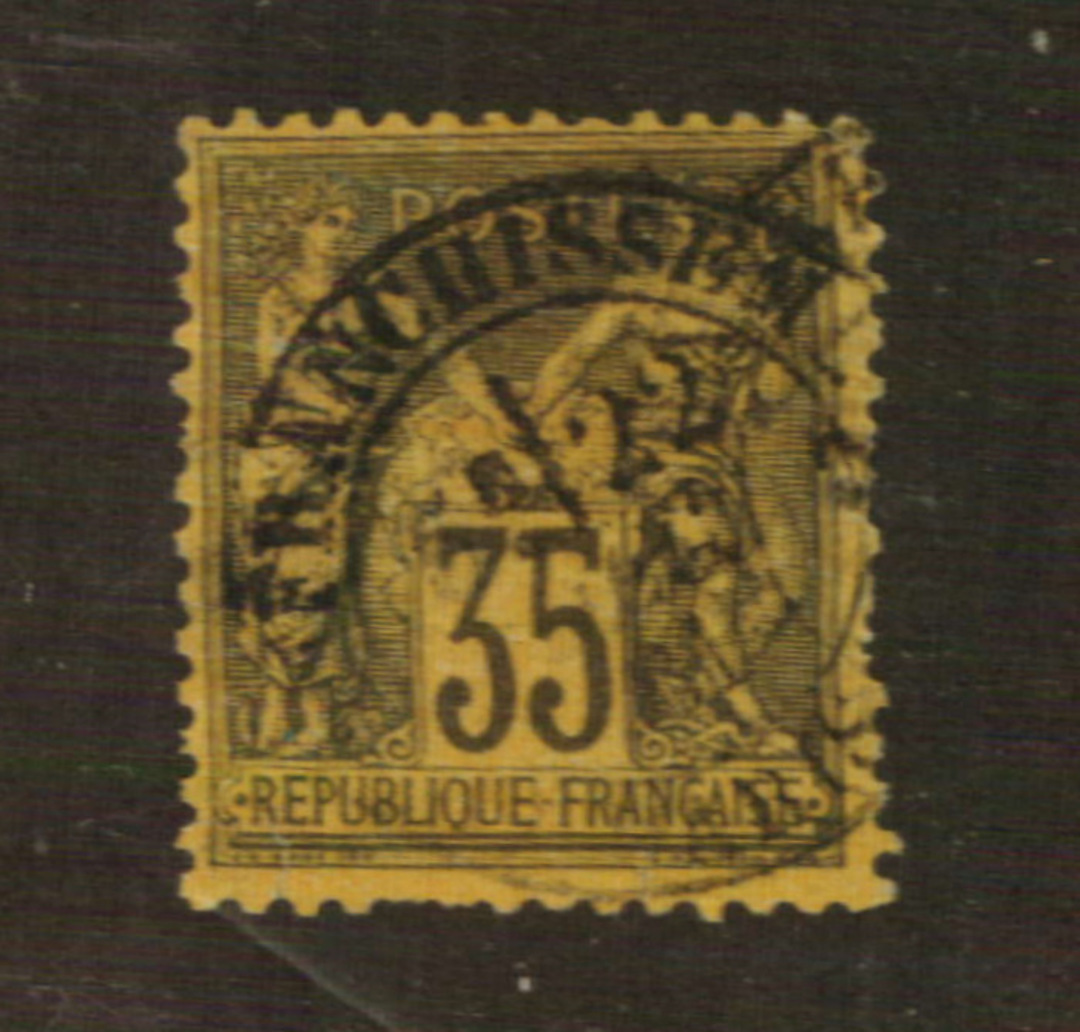 FRANCE 1877 Definitive 35c Deep Brown on yellow. Type 2. Letter 'N' under the 'U'. - 76220 - FU image 0