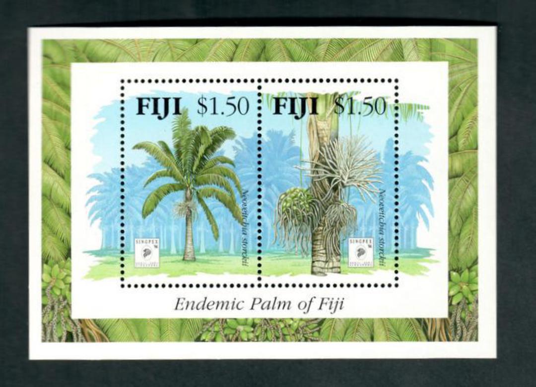 FIJI 1994 Singpex '94 International Stamp Exhibition. Miniature sheet. Palm Trees. - 52395 - UHM image 0